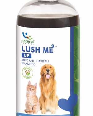 Natural Remedies Lush Me Up Mild Anti-Hairfall Shampoo for Dogs, Cats & Pups of All Breeds, 350 ml