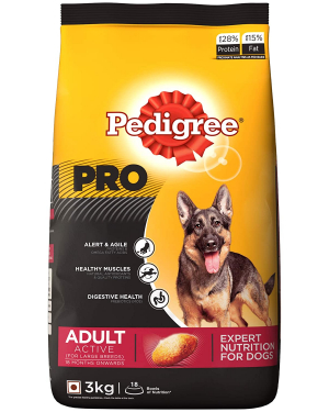 Pedigree PRO Expert Nutrition Active Adult Large Breed Dog (18 Months Onwards) Dry Dog Food, 3kg Pack