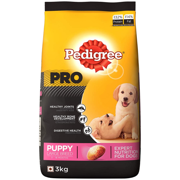 Pedigree PRO Expert Nutrition Large Breed Puppy (3-18 Months), Dry Dog Food, 3kg Pack