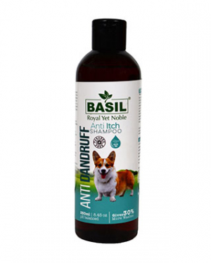 Basil Natural Dog Shampoo for Anti Dandruff Anti-Itch Shampoo 250 ml